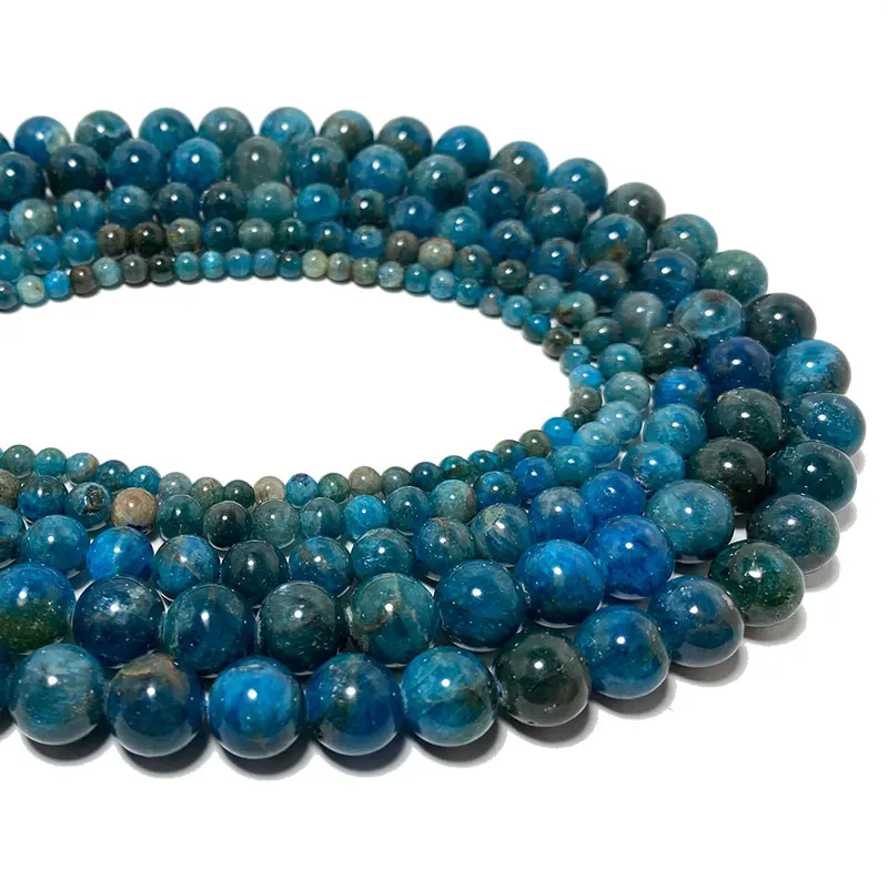 Wholesale AA 100% Natural Blue Apatite Loose Round Stone Beads For Jewelry Making DIY Bracelet Necklace 4/ 6/8/10MM