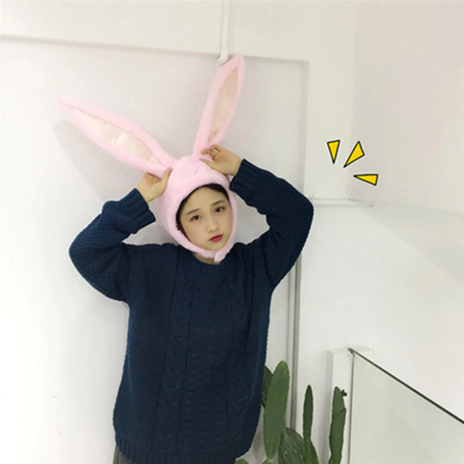 Large Bunny Ears Hat Bunny Hood Hat With Earflaps Party Women Girls Long Cap Plush Rabbit Ears Hat Шапка Зимняя Женская #P5