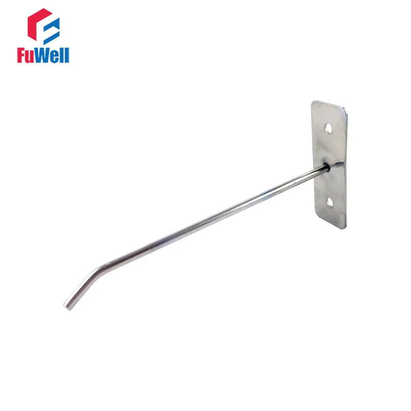 5pcs 100/150/200mm Supermarket Wall Board Hooks Hanger Metal Chrome-plated Wall Mount Display Hook