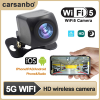 Carsanbo Universal Wireless Night Vision Rear View Camera HD Car Waterproof Wifi Reversing Camera 5V USB 12V Support Android IOS