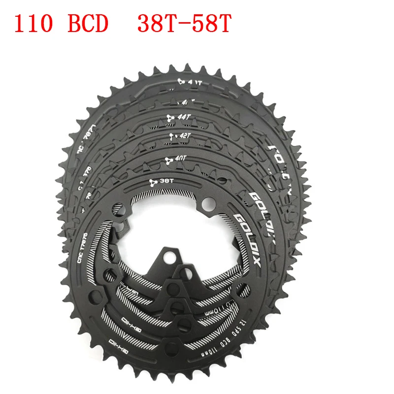 GOLDIX 110/5 BCD 110BCD Road Bike Narrow Wide Chainring 38T-58T Bike Chainwheel For shimano sram Bicycle crank Accessories