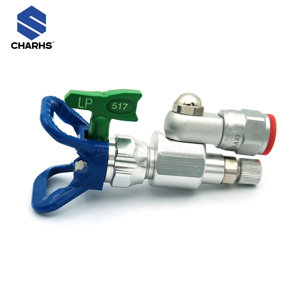 Válvula de cierre Charhs 287030 CleanShot, válvula antisaliva para pistolas de pulverización de pintura sin arco de tamaño de 7/8 pulgadas, adaptador