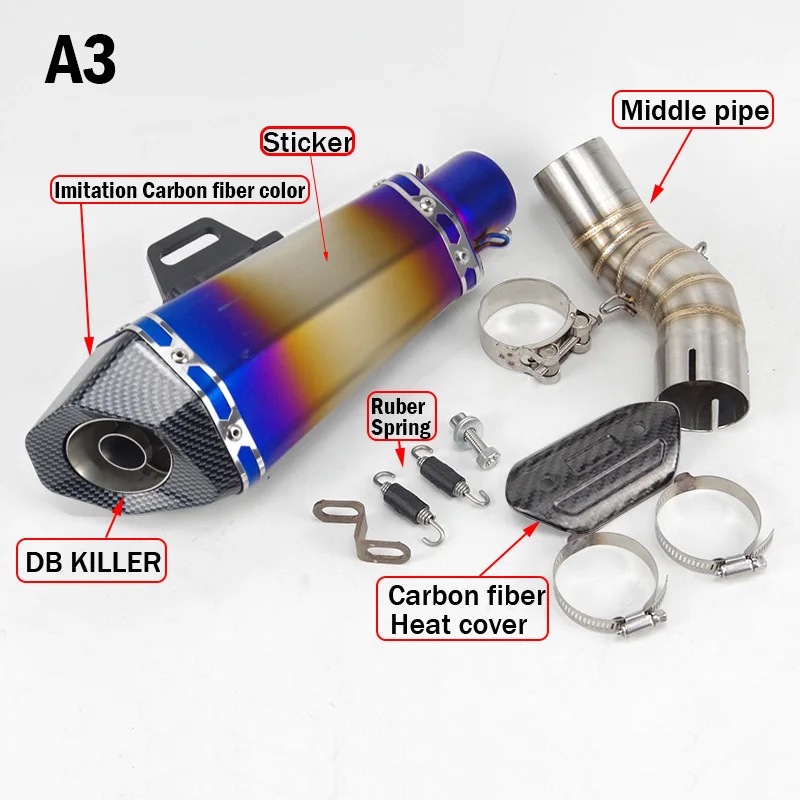 For Z900 Slip-on 51mm Motorcycle Exhaust Muffler Middle Link Pipe Escape with DB killer for Kawasaki Z900 2017 2018 2019