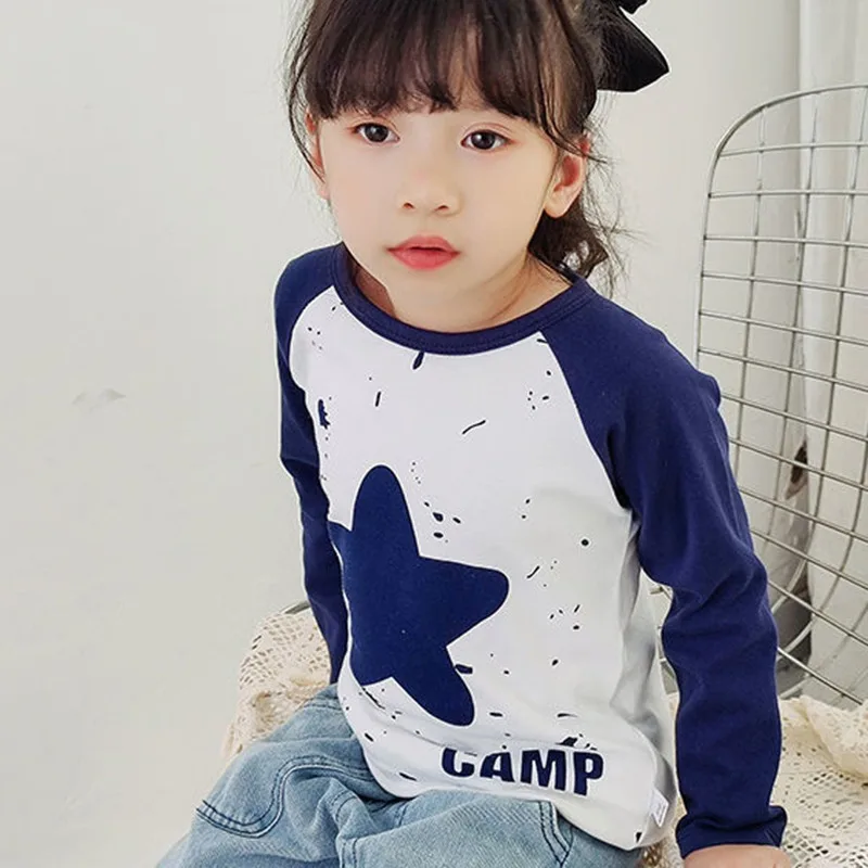 Baby Girls Boys Long Sleeves T-shirt Children's Bottoming Shirt  Baby Boys Girls Fashion Striped Sleeves For Kids