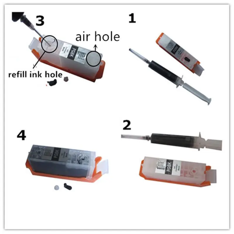 PGI-470 470 refillable ink cartridge For CANON PIXMA MG6840 MG5740 TS5040 TS6040 printer + 5 Color Dye Ink 500ml