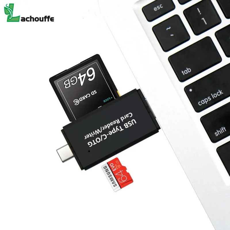 High-speed USB 3.0 Type C 2 In 1 OTG Card Reader USB Universal TF/SD Card Reader for smart phone/Computer/Type-C deveices