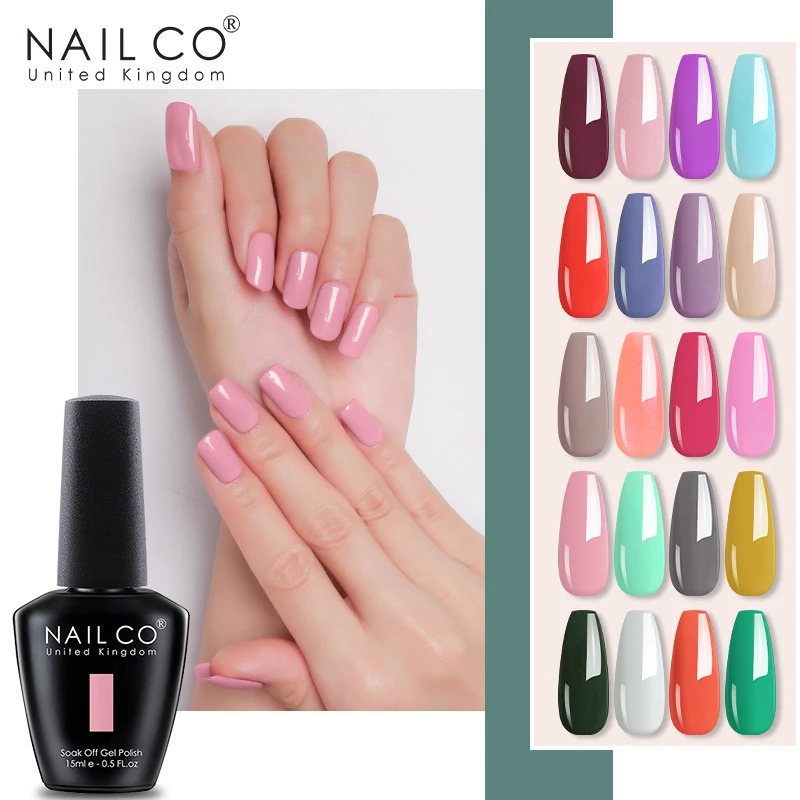 NAILCO 15ML Lacquer 85 Colors Nail Gel UV LED For Manicure Varnish Hybrid Semi Permanent Varnishes Hybrid Nails Polish