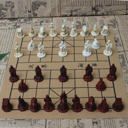 Schaken Bordspellen Nieuwe Kwaliteit Traditionele Chinese Schaakspel Set Hars Schaakstukken Zachte Schaakbord Archaize Retro