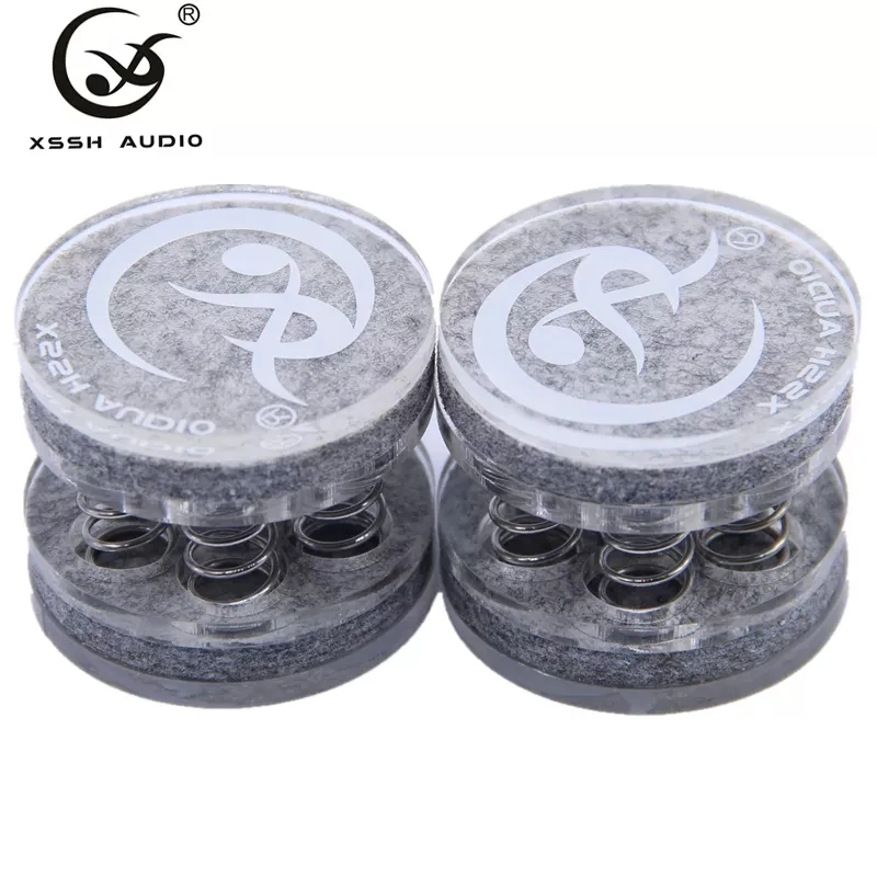 XSSH YIVO Solid Steel Audiophile Speaker Spikes with Spring Damping Shock Isolation Pads HiFi Audio Stand Feet OEM ODM Available