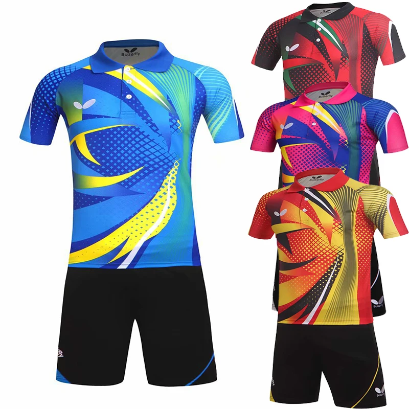 Newest Table Tennis Short Clothing Men‘s/Women‘s Suit Short-sleeved Competition Training Clothing Quick-dry Suit