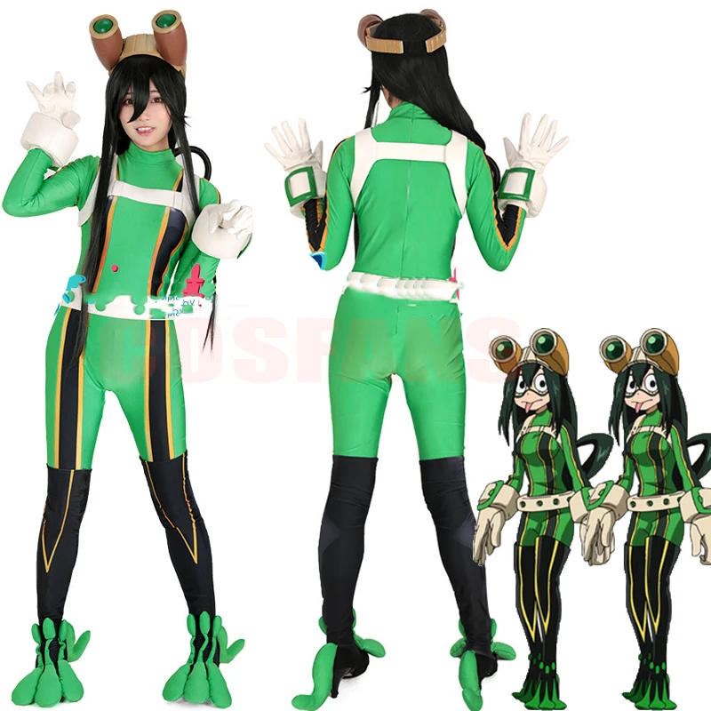 

Anime Academ Froppy Tsuyu Asui Cosplay Jumpsuit Costume Fighting Suits Tsuyu Asui Bodysuits Halloween Costumes Dress