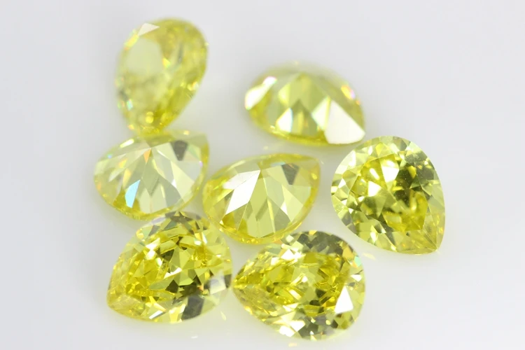 5A Pear Double CheckerBoard Cubic Zirconia Stone Multicolor Brilliant Cut Loose CZ Stones Synthetic Gems Beads For Jewelry