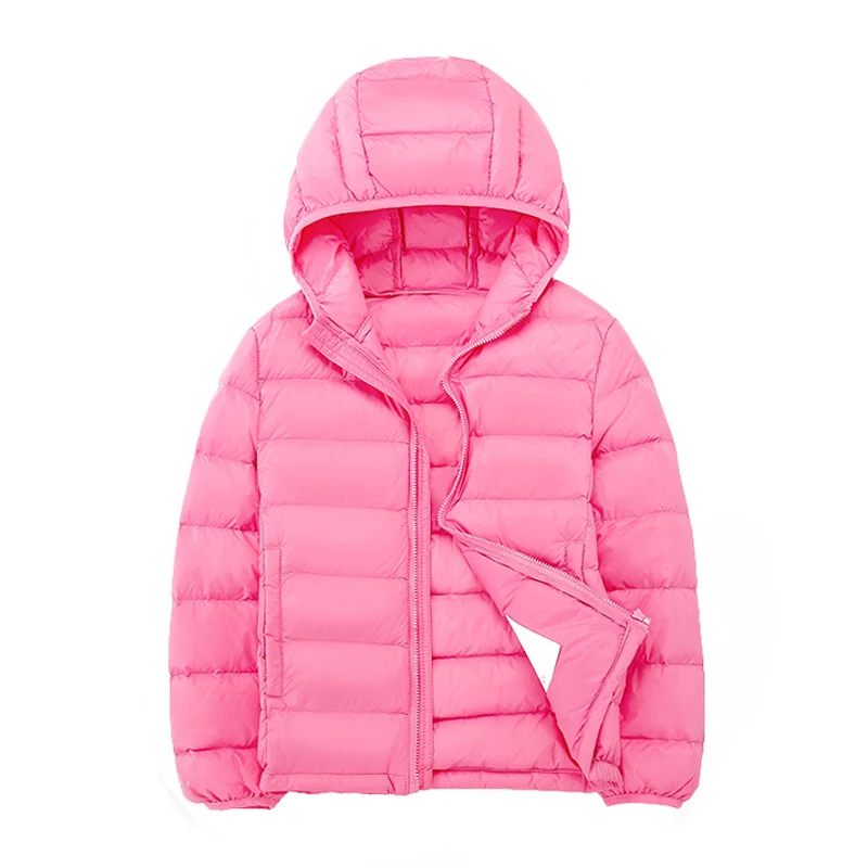 0-10℃ 2-14 Years Autumn Winter Light Weight Children\'s Hooded Down Jackets Kids Clothing Boys Girls Windproof Duck Down Coats