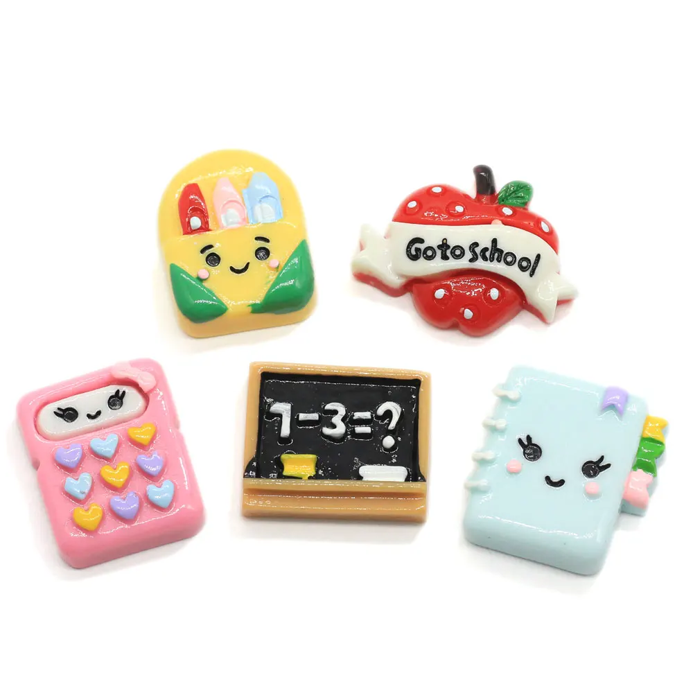 Resin Blackboard Flatbacks, Kawaii Cabochon, Go to School Pencil, DIY Jewelry Making, Bracelet, Earrings, Necklace