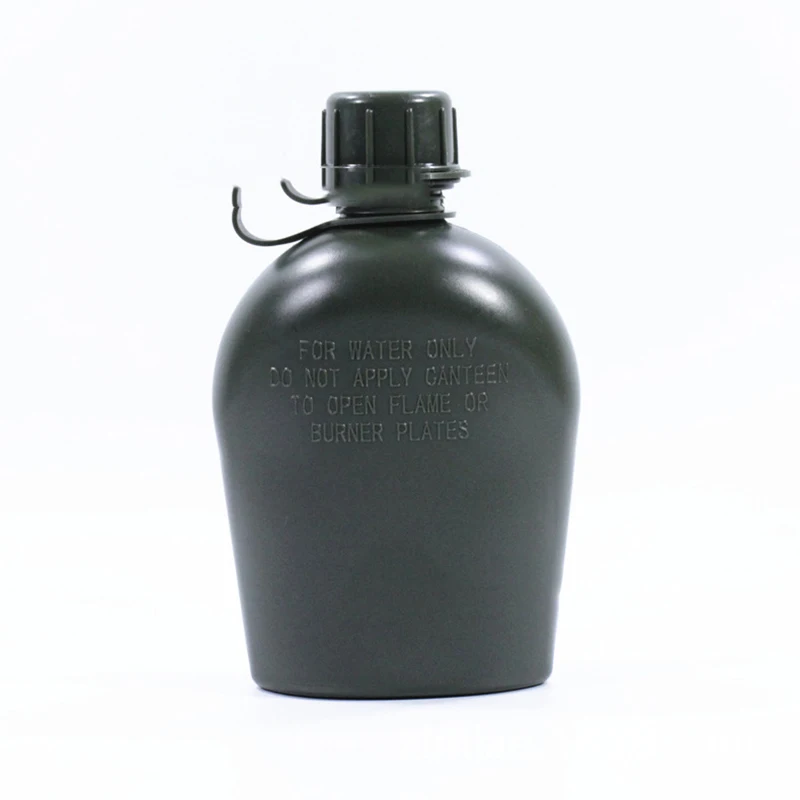 DEOUNY Plastic Army Flask Bottle Military Training Flask And Aluminum Lunch Box 3Pcs Outdoor Vintage Water Bottle 800ml