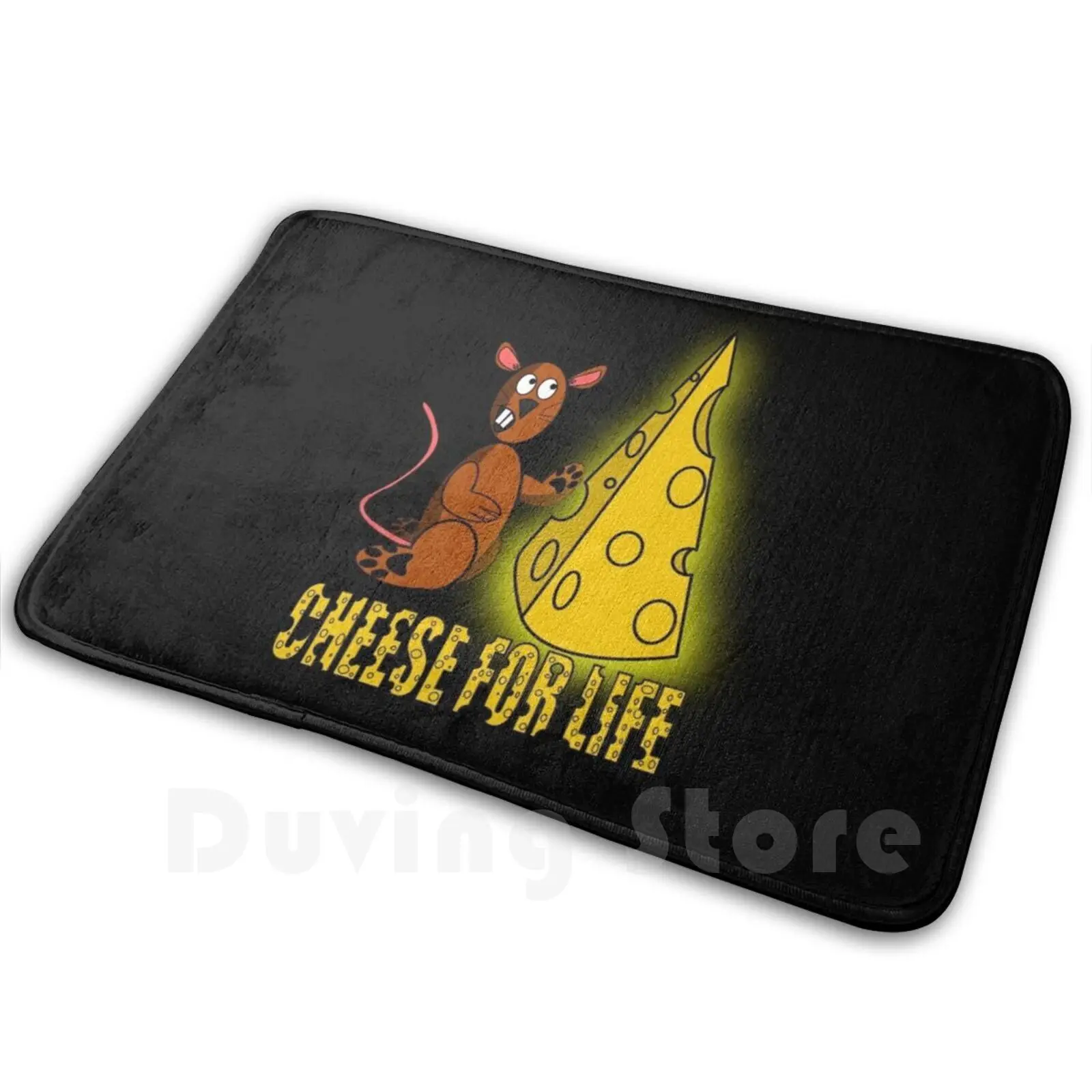 Cheese For Life Mat Rug Carpet Anti-Slip Floor Mats Bedroom Cheese Mouse Rat Life Cartoon Love Cheddar Comedy Animal Praying