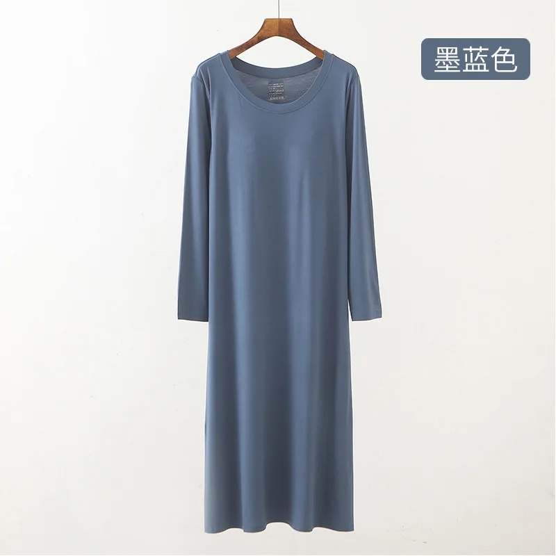 Fdfklak New Loose Sleeping Dress Nighty Night Wear 2023 Spring Autumn With Chest Pad Nightdress Long Sleeve Sleepwear Woman