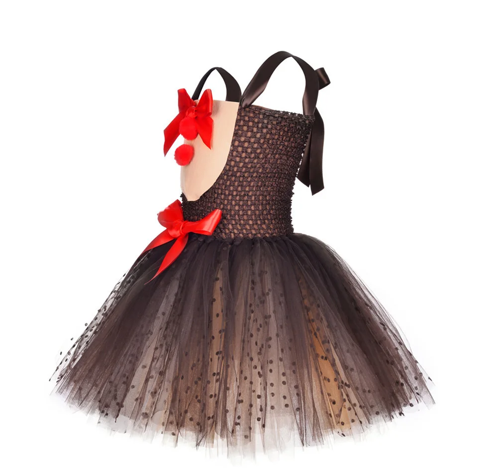 Girls Christmas Elk tutu Dress Santa Halloween Deer Costume Tutu Party Clothes Children Dance Wear With Headband Party Dress Up