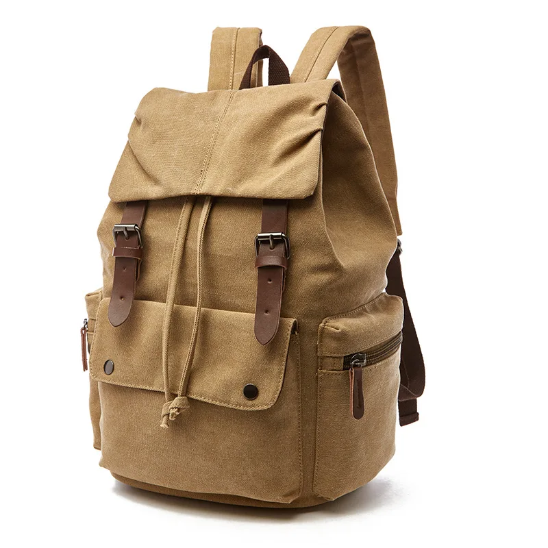 2024 New fashion men\'s backpack vintage canvas backpack school bag men\'s travel bags large capacity backpack