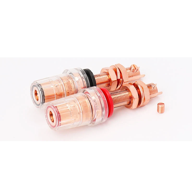 Enchufe de altavoz de cobre puro, conector Banana CMC 858-CU-R para amplificador de Audio de alta gama, Conector de Terminal de altavoz, toma de poste de unión