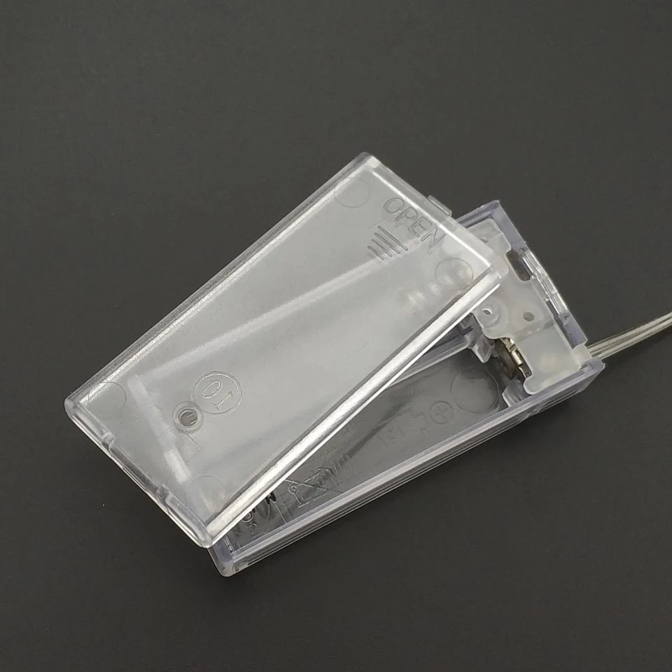 2 AA Battery Holder Box Case With Switch New AA Battery Holder Box Case With Switch Transparent