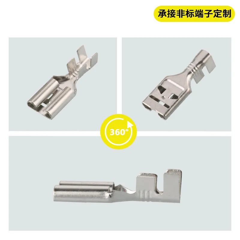 9.5 plug spring terminal female connector plug in type wiring cold pressed  copper plug in dj622-d9.5×1.2C
