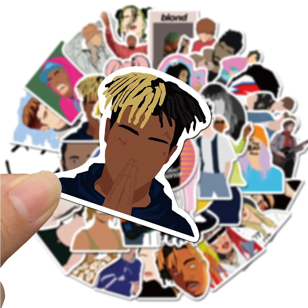 50 Pcs Musician Series Stickers Aesthetic Journal XXXtentation TheWeeknd CharliePuth 6ix9ine Marshmello BrunoMars Stickers Diary