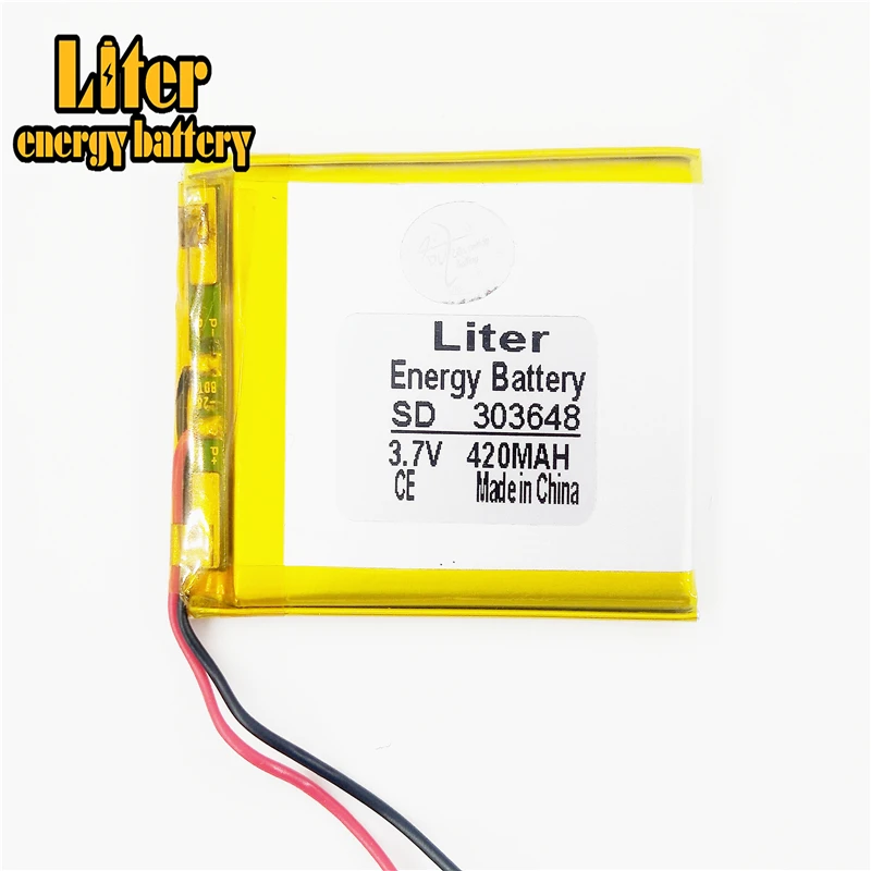 303648 3.7V 420mAh 033648 Universal Li-ion  for tablet pc Mp3 MP4 MP5 GPS mobile bluetooth