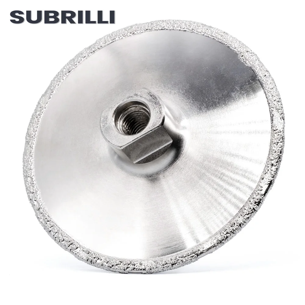 SUBRILLI 5 Inch Diamond Vacuum Brazed Grinding Wheel Double Side Cutting Disc M14 5/8