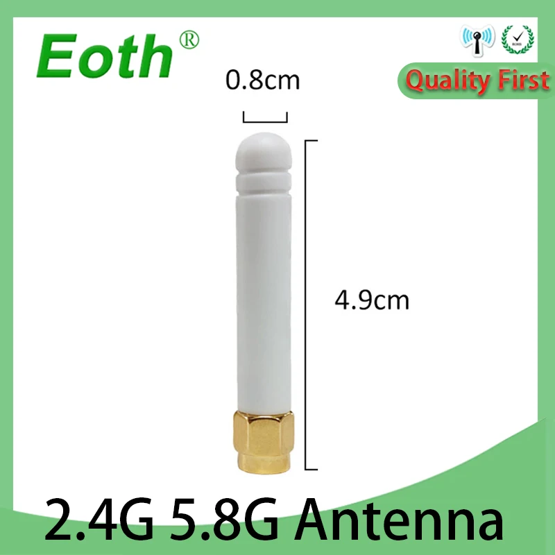 EOTH 5pcs 2.4g 5.8g antenna 3dbi sma male female wlan wifi dual band antene iot module router tp link signal receiver antena