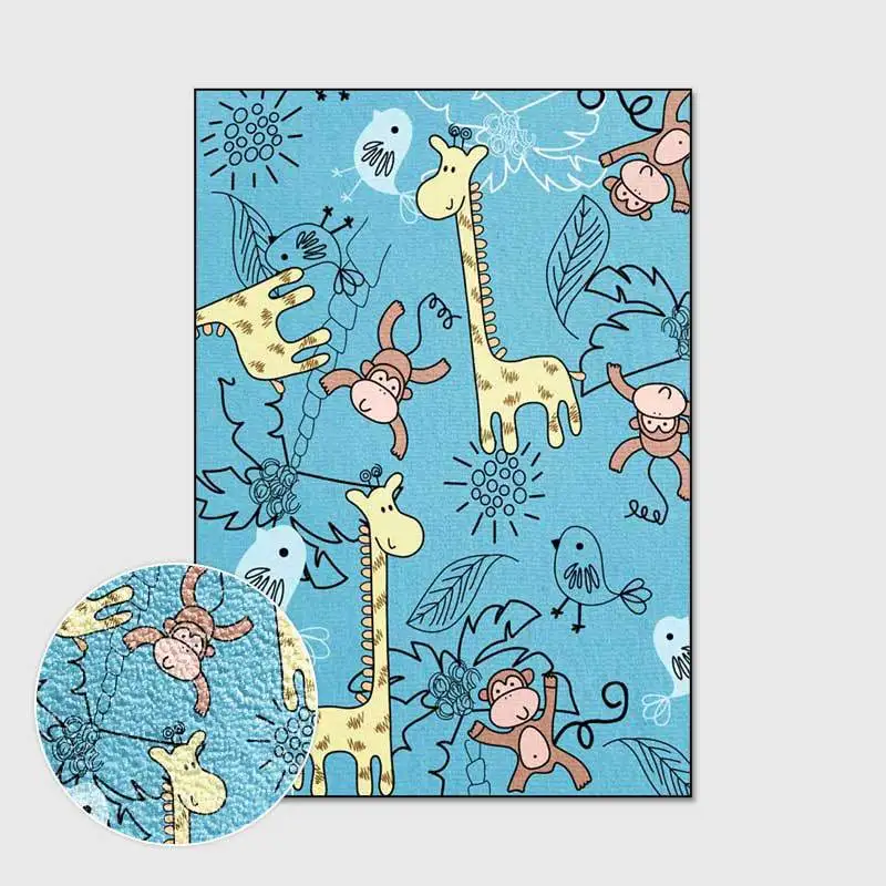 Nordic Animal 3D Print Carpets for Living Room Bedroom Area Rug Cartoon Monkey Giraffe pattern Child play Floor Rug Kid Game Mat