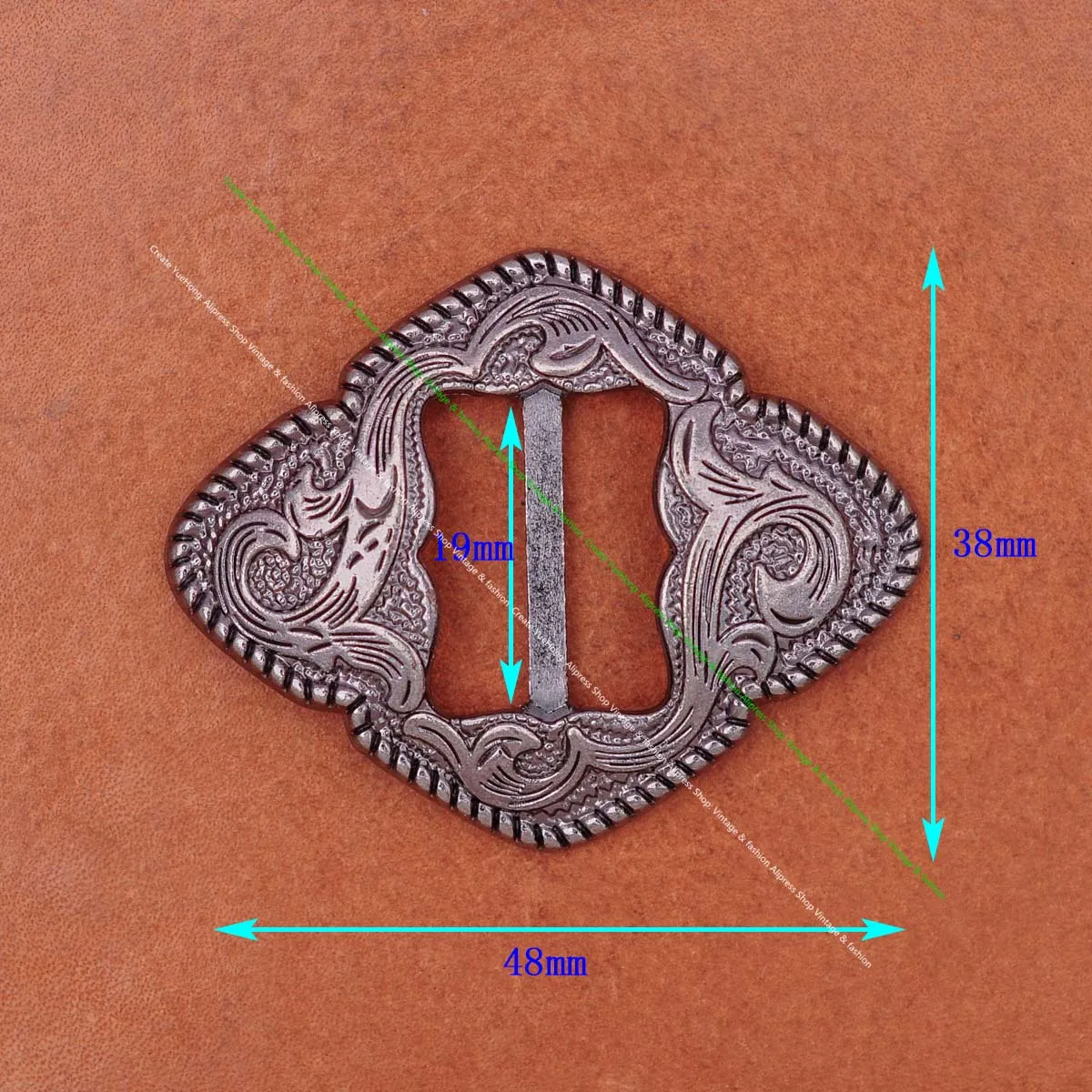 6x antike messing beschichtete Western Rodeo Blume geschnitzt Leder Handwerk Sattel Reiß nägel Halfter geschlitzt Concho Zaumzeug Gürtels chnalle Dekor – Detail 11