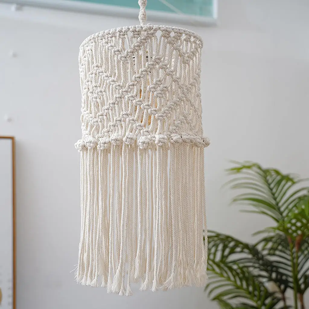 Klosz do lampy Macrame tkany klosz Boho pokrywa na światła dekoracja sypialni