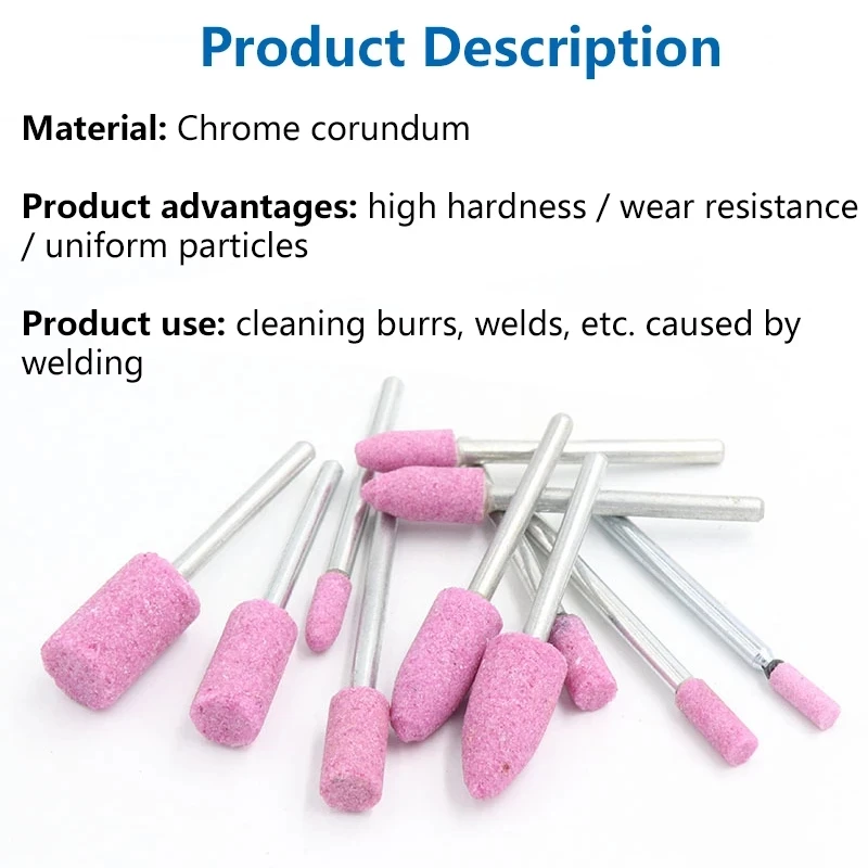 10pcs Polishing Grinding Stone Points Wheel Head Abrasive Mounted Stone Cylindrical For Dremel Rotary Power Nail Drill Bit Tools