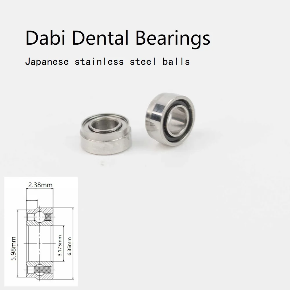 20 sztuk Dabi kulki ze stali nierdzewnej stomatologicznych łożyska SR144TLKZ 3.175x6.35x5.98x2.38mm