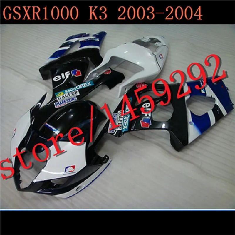 

Motorcycle fairings kit Injection Custom ABS for Suzuki K3 K4 GSXR1000 03 04 GSXR 1000 2003 2004 blue black white Fairing kits