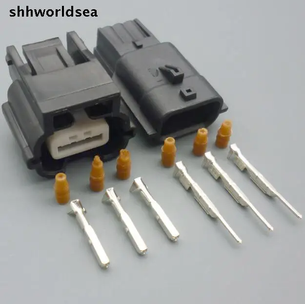 

worldgolden 5/30/100sets kit 3 way 3p 0.6mm female male auto wire connector 7283-8852-30 7282-8852-30