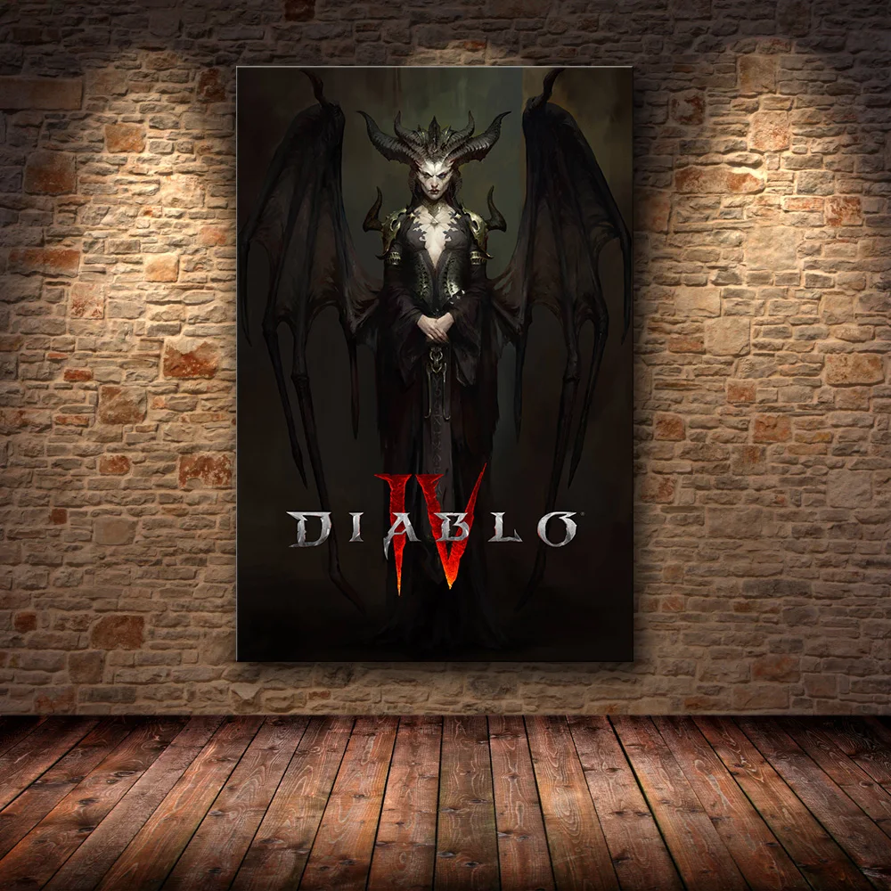 

Diablo IV HD Game Poster Lilith Dormitory Home Decor Apartment Decoration Painting Bedroom Wall Art Canvas Poster Paintings