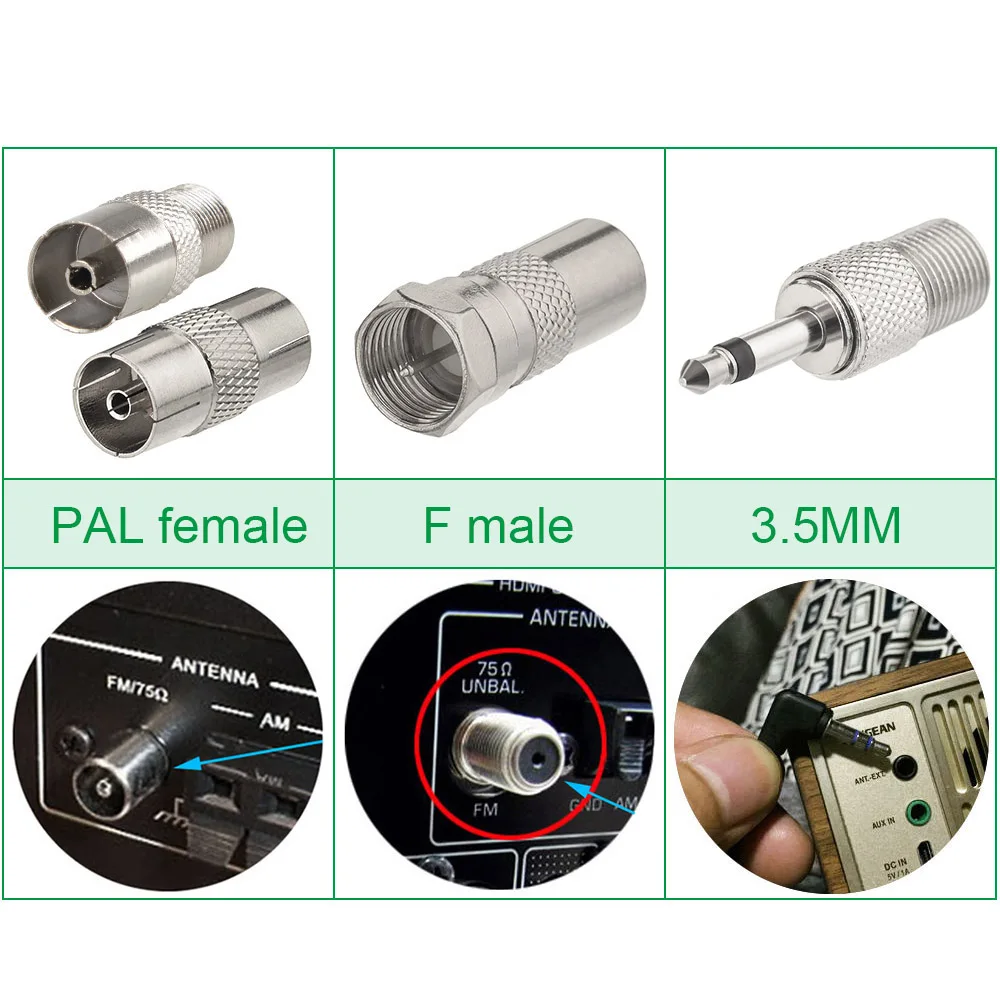 Комплект адаптеров Superbat типа F к телевизору «Папа-мама» (4 шт. в упаковке) для радиоприемника и стереоприемника