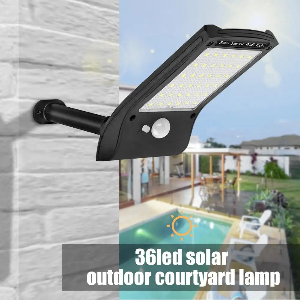 

Outdoor Lighting Human Body Induction Solar Lamps 36 LED Waterproof Wall Light Adjustable Angle Garden Courtyard Street Lamps