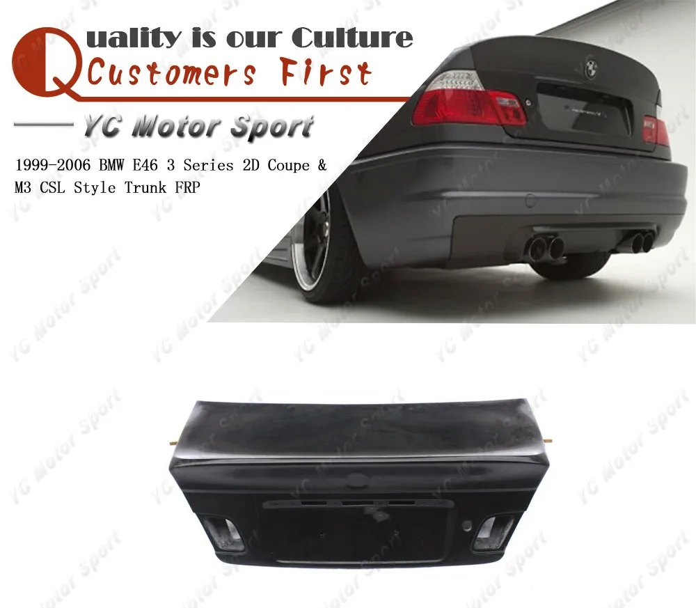 Car Accessories FRP Fiber Glass CSL Style Trunk Fit For 1999-2006 E46 3 Series 2D Coupe & M3 Rear Boot Lid Tailgate Car-styling