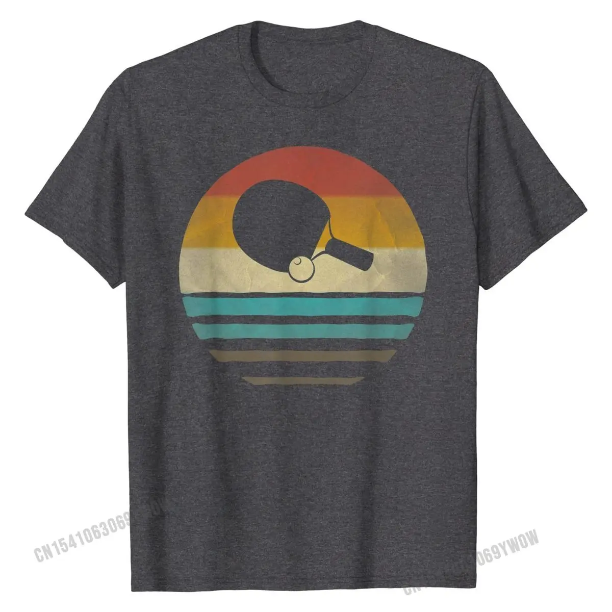 Table Tennis Shirt Retro Vintage Silhouette Distressed Gift Special Summer Tshirts Cotton T Shirt for Men Design