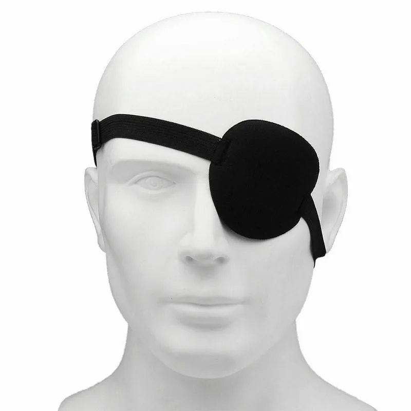 Unisex Pirate Eye Patch Black Single Eye Mask Adjustable Concave Eye Patch Eye Mask Child Pirate Halloween Cosplay Costume Props