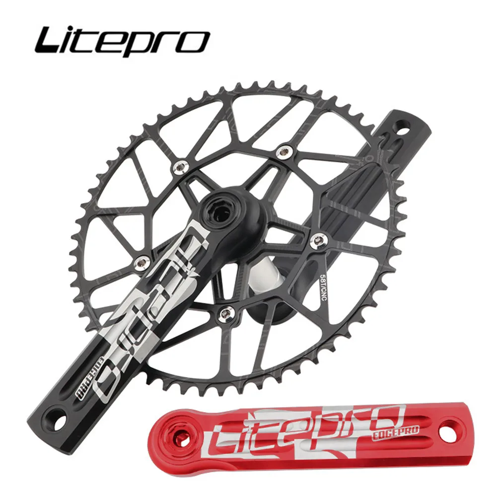 

Litepro Edgepro Folding Bike Integrated Chainwheel Hollow Crank Shaft 130MM BCD Sprocket Positive Negative Tooth Single Disc