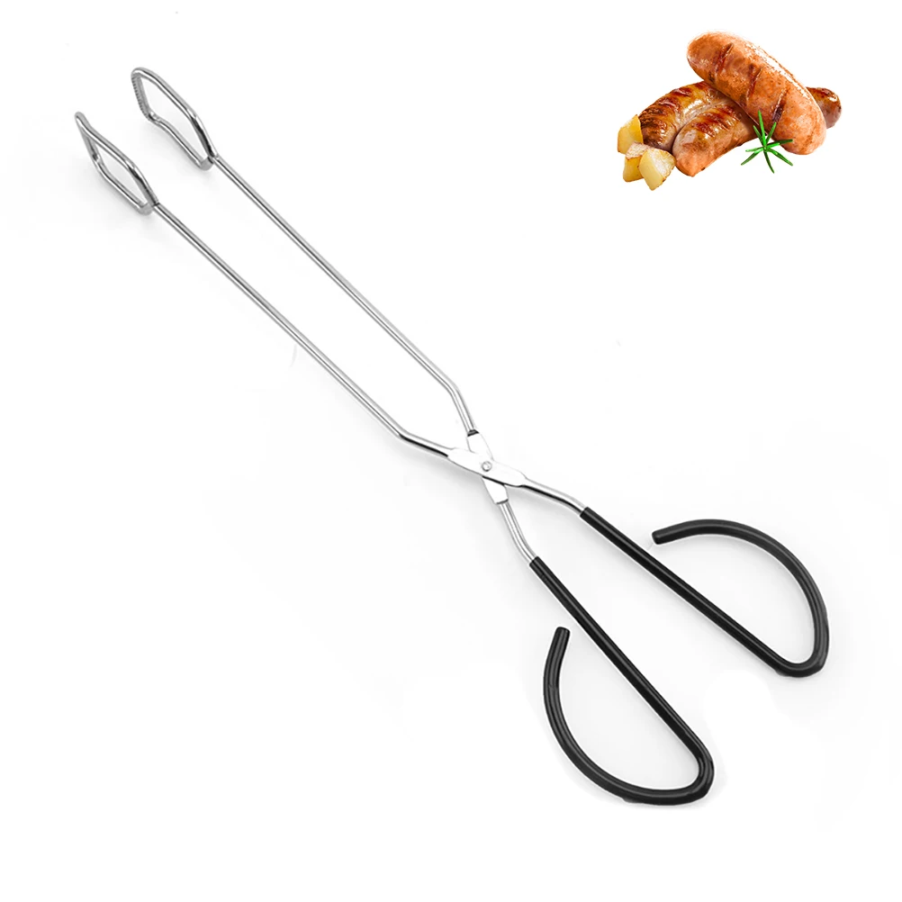 

Stainless Steel Scissor Tongs Food Meat Scissor Kitchen Food Baking Bread Clamp Barbecue Grilling Tong