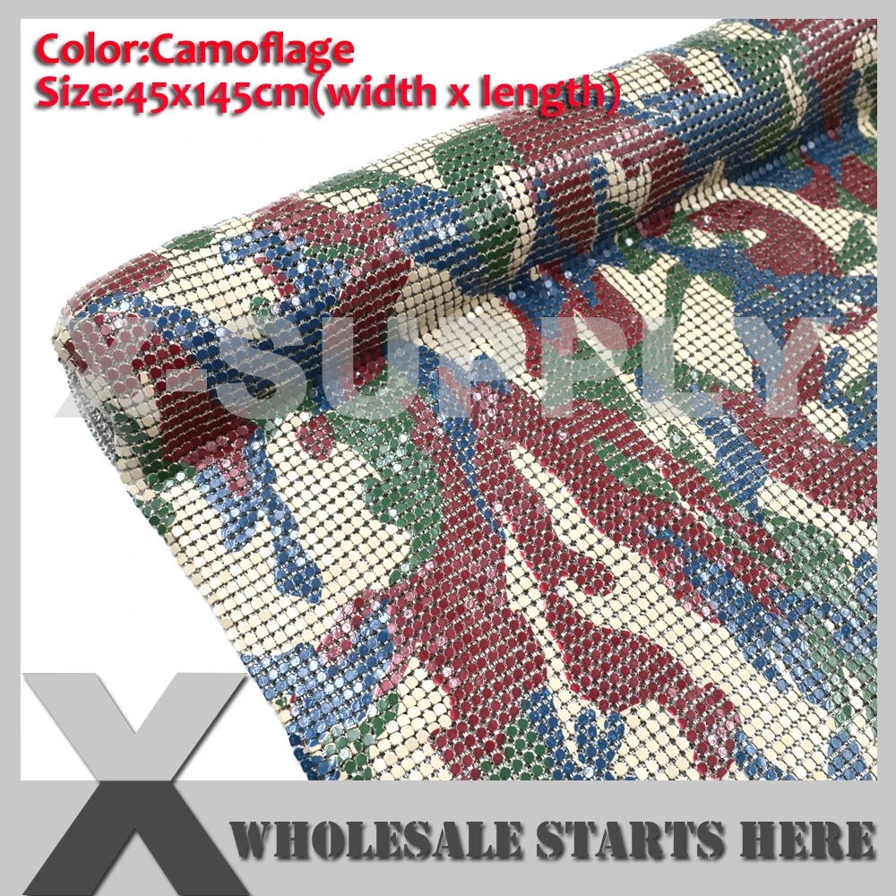 

Camoflage Metal Fabric Mesh Sheet for Paints,Bras,Shoes,Skirts,Bags,Hats,Jewelry Makings