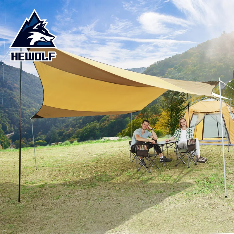 Hewolf 6-10 Person Oxford Waterproof Sun Shelter Outdoor Beach Fishing Anti-UV Sun Shade Tents With Poles Camp Gazebo 500x500cm