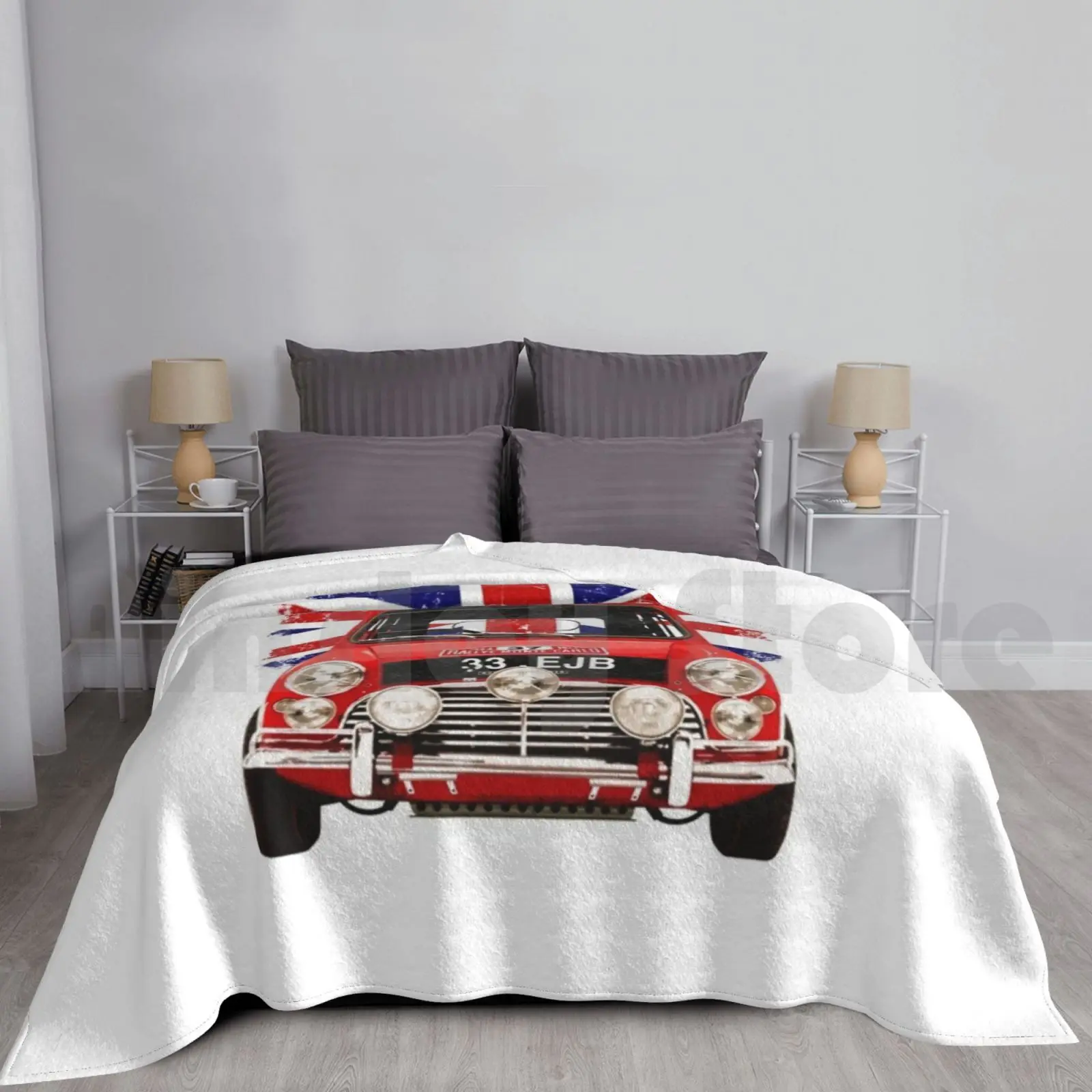 1964 Mini Cooper 's' Monte Carlo Rally Winner Blanket For Sofa Bed Travel Mini Cooper S Mini Paddy Hopkirk Henry