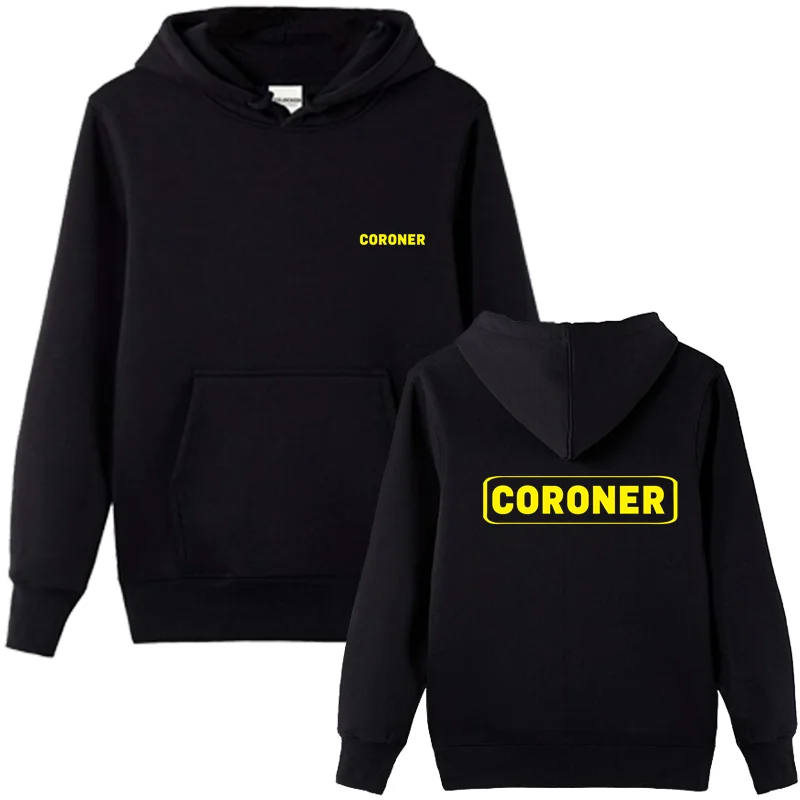 Coroner Official Investigator Law Enforcement Double-sided Men Hooded Sweatshirt Fleece Hoodies Streetwear Jacket