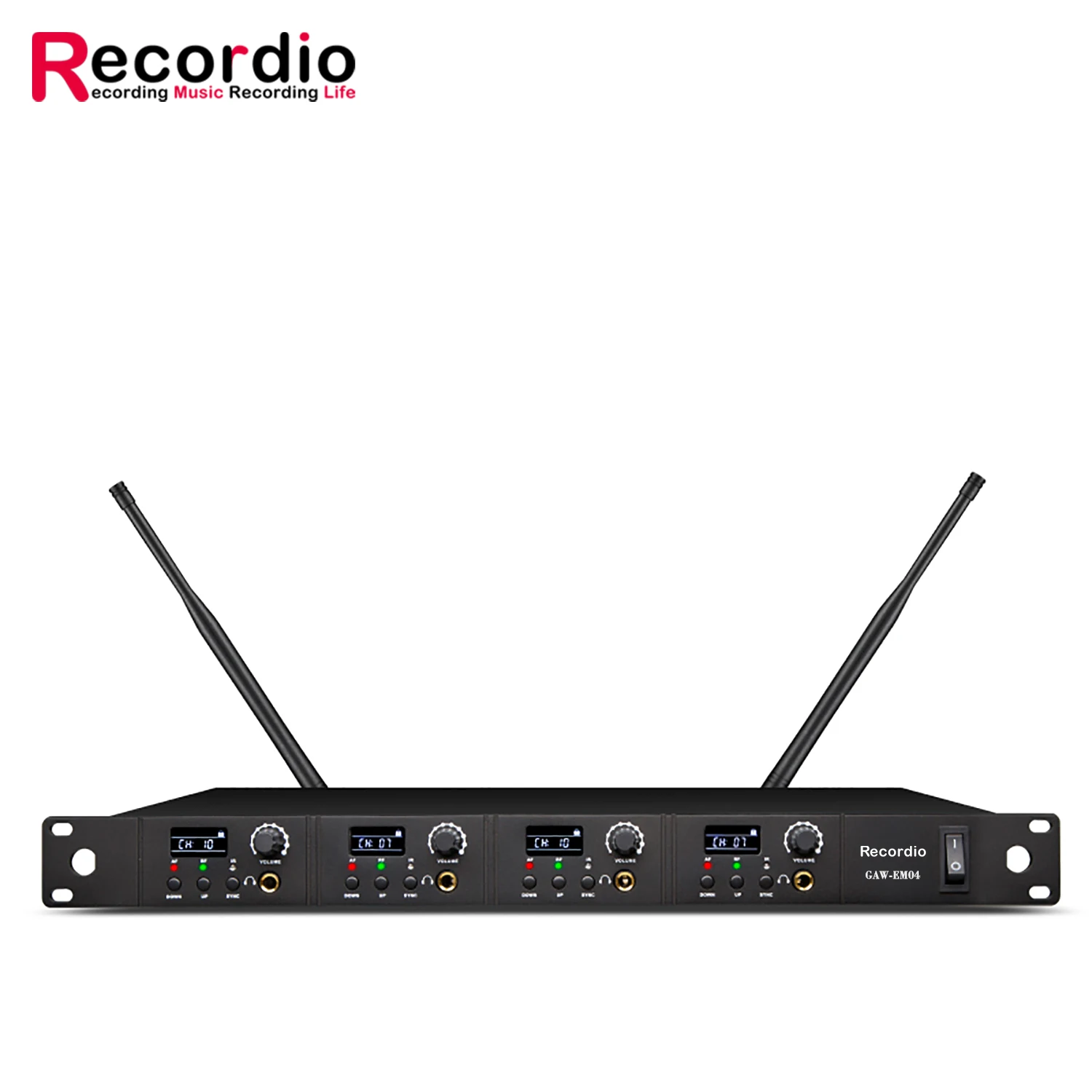 GAW-EM04 سماعات مراقبة لاسلكية للمسرح الاحترافي داخل الأذن لنظام التعرف على الأداء للعروض